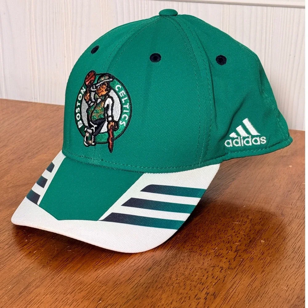 Adidas‎ Boston Celtics Hat Mens L/XL NBA Climalite Stretch Fit Cap Embroidered
